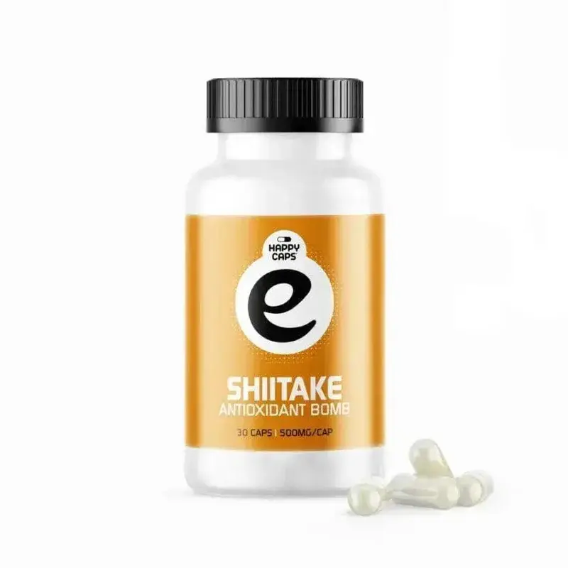 Shiitake Mushroom Extract - Happy Caps (30 Capsule) - Superfood Pelle & Difese