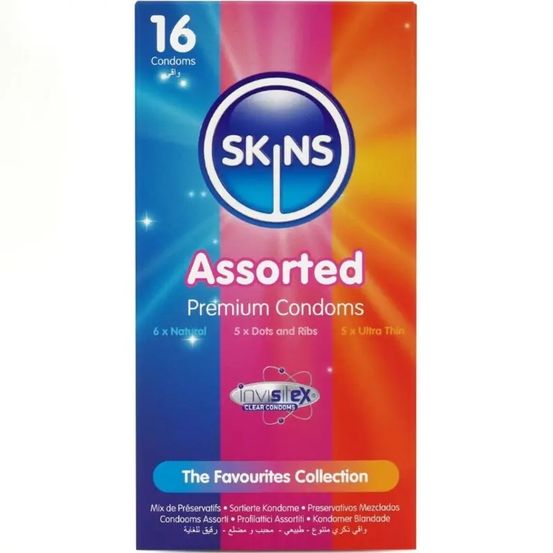 SKINS - CONFEZIONE ASSORTITA DI PREMIUM CONSERVANTI 16 PEZZI