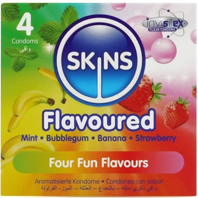 SKINS - PRESERVATIVI MULTIGUSTO PREMIUM CONFEZIONE DA 4