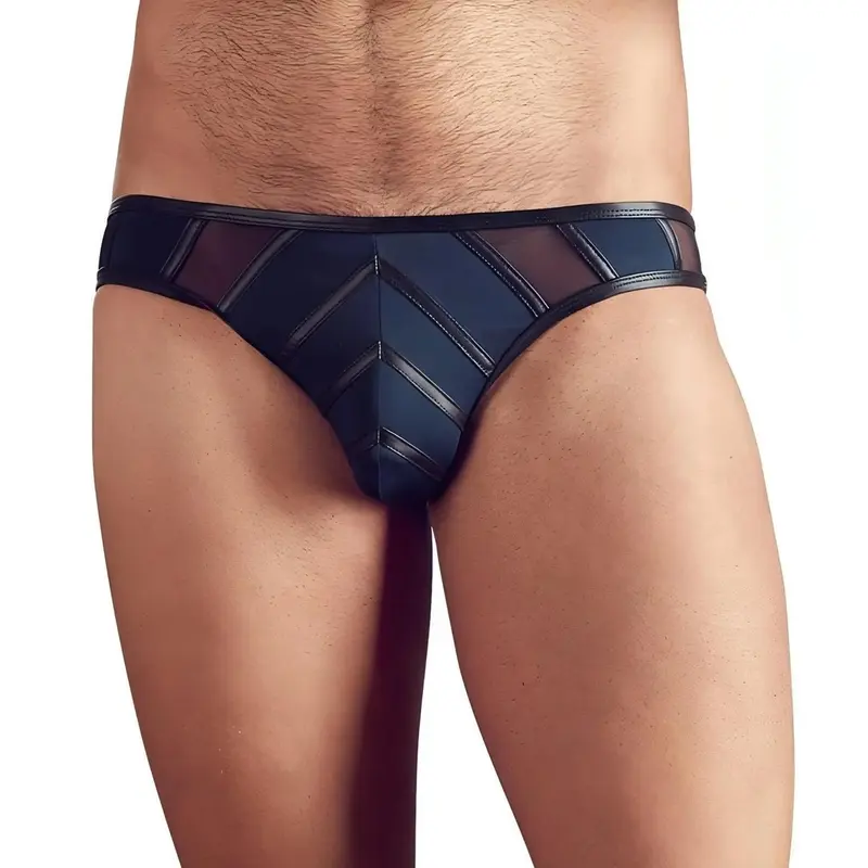 Slip in powernet e strisce nere opache – Intimo Uomo