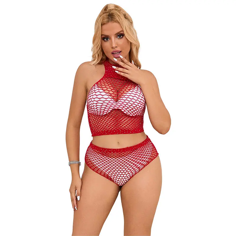 SUBBLIME - 952402 SET RETE CON DIAMANTI ROSA TAGLIA UNICA